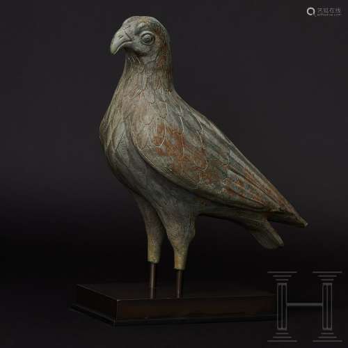 Bronzener Adler von ungewöhnlicher Größe und ausgesprochen feiner Ausarbeitung, griechisch,