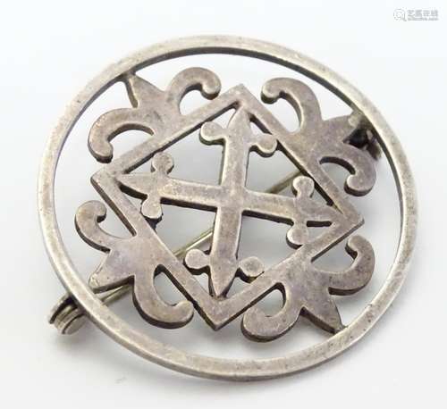 Ortak - Orkney : A Scottish silver brooch hallmarked Edinburgh 1977 maker Ortak Silvercraft (Malcolm