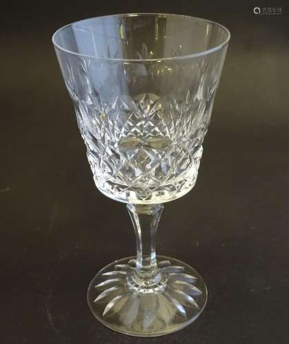 A collection of Royal Brierley crystal drinking glasses, comprising champagne flutes (8) and wine