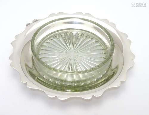 A silver and cut glass butter dish. Hallmarked Birmingham 1946 maker EJ Houlston. Approx. 5 ½?