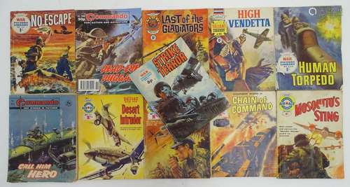 A quantity of late 20thC comics relating to the war to include War Picture Library no. 335 Human