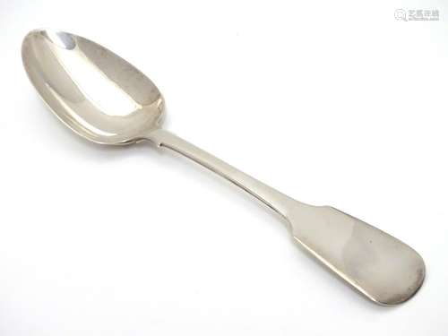 A William IV silver fiddle pattern table spoon hallmarked Exeter 1831 maker Jonathan Ramsey 8 1/2