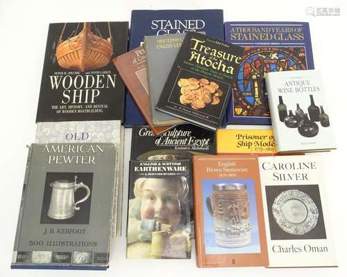 Books: A quantity of assorted books on the subject of antiques, titles to include Stained Glass, AH,