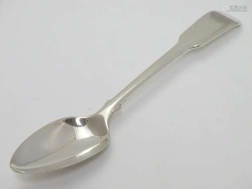 York silver : Georgian silver fiddle pattern teaspoon. Hallmarked York 1807 maker Robert Cattle &