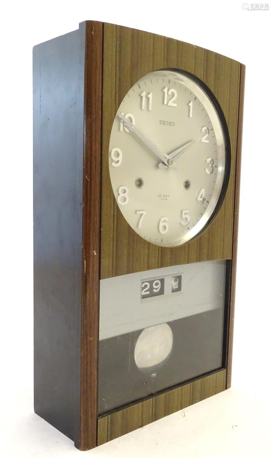 Vintage Retro, Mid-Century: a 30 Day wall clock by Seiko, Japan, the 8 1/2