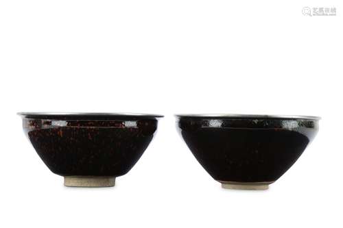 TWO CHINESE HARE'S FUR TEA BOWLS.