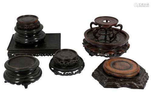 TEN CHINESE WOOD STANDS.