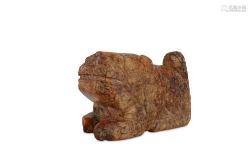A CHINESE RUSSET JADE CARVING OF A TIGER.