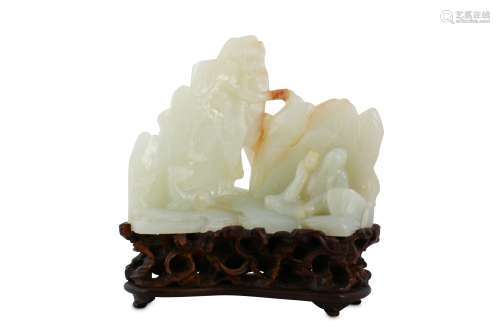 A CHINESE WHITE JADE 'SHOULAO' CARVING.