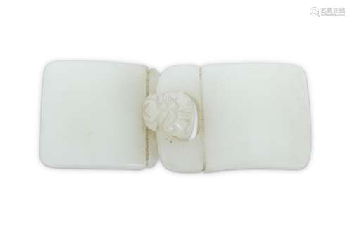 A CHINESE WHITE JADE BELT HOOK.