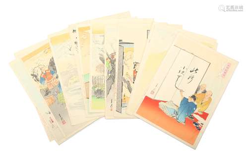 A GROUP OF JAPANESE WOODBLOCK PRINTS BY OGATA GEKKO.