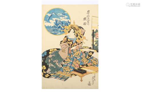 A WOODBLOCK PRINT BY EISEN.