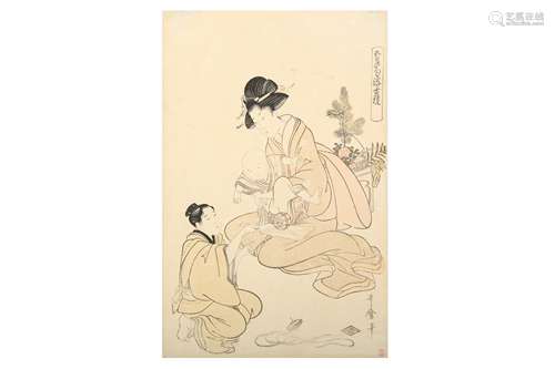 A WOODBLOCK PRINT BY UTAMARO.