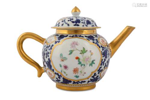 A CHINESE FAMILLE ROSE TEAPOT AND COVER.