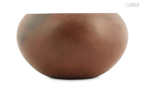 A CHINESE YIXING ZISHA ALMS BOWL.