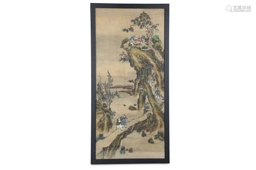 A CHINESE LANDSCAPE PAINTING ON SILK.