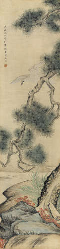 缪嘉蕙（1875-1908） 1898年作 松鹰图 设色纸本立轴 