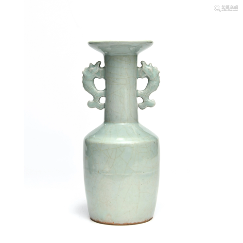 A Longquan Kiln Fish Ears Porcelain Zun