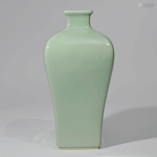 A Celadon-Glazed Porcelain Square Vase