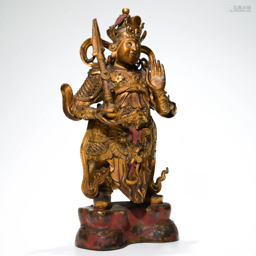 A Gild Copper Statue of Skanda