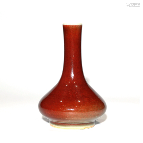 A Lang Kiln Red Porcelain Flask
