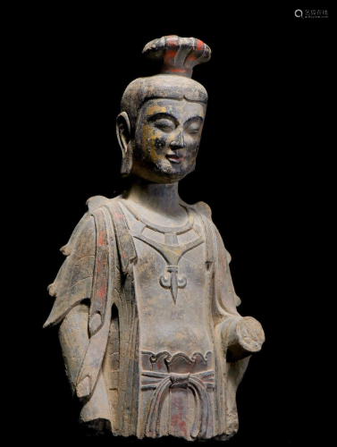 A Standing Bodhisattva Stone Statue