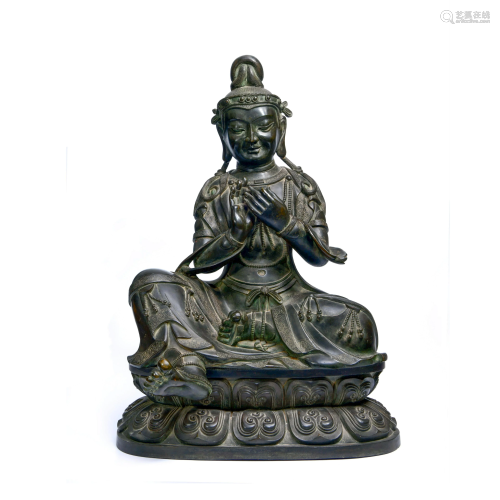 A Gild Copper Maitreya Statue