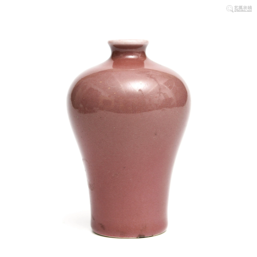 A Red Glazed Porcelain Mei Ping Vase