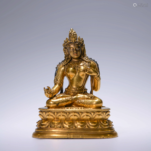 A Gild Copper Statue Tara Statue