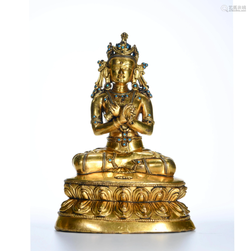 A Gild Copper Statue of Vajradhara