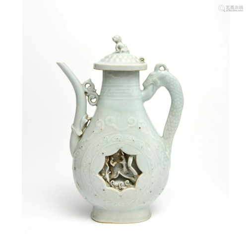 A White Glaze Piercing Porcelain Pot