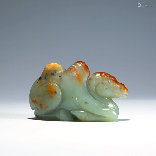 A Hetian Jade Carved Camel Ornament