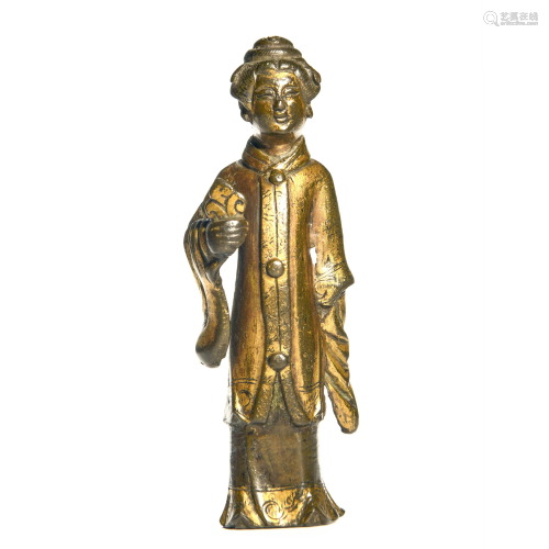 A Gild Copper Mazu Statue