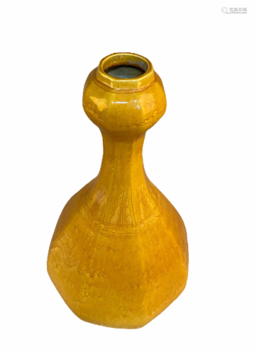 Chinese Yellow Color Porcelain Vase