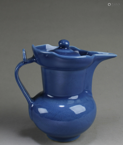 Chinese Blue Color Porcelain Ewer