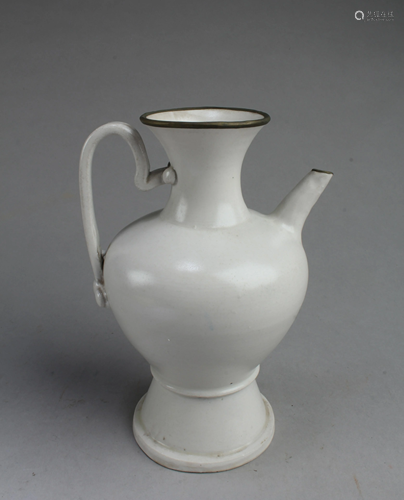 Chinese Dingyao Ewer with Silver Rim