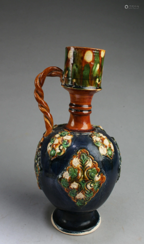 A Pottery Polychrome Jar