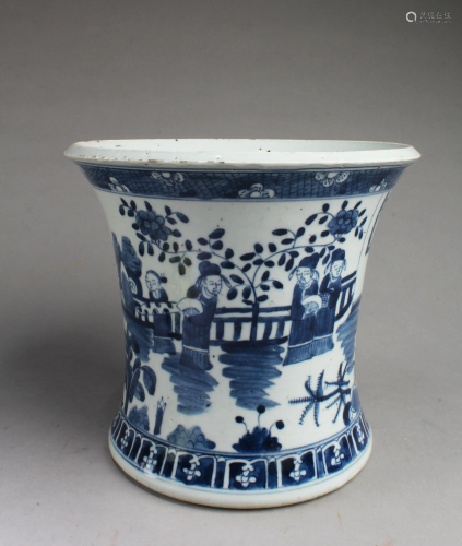 Chinese Blue & White Porcelain BrushPot