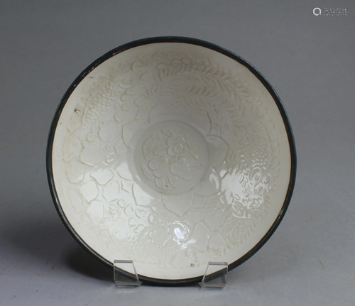 Chinese Dingyao Bowl with Silver Rim