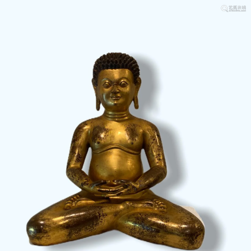 Chinese Gilt Bronze Seated Buddha Statue