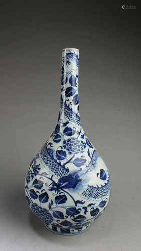 Chinese Blue & White Porcelain Vase