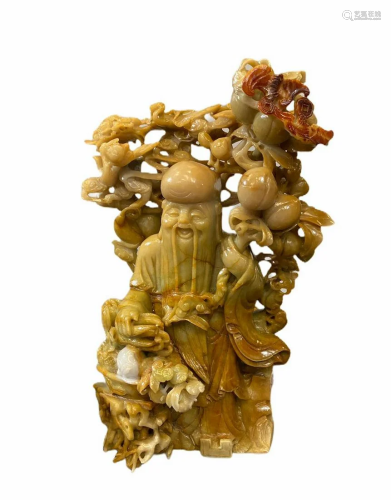 A Craved Jade Deity Statue