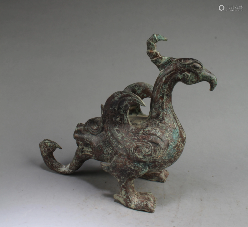 Chinese Bronze Mythical Beast Shaped Figurine