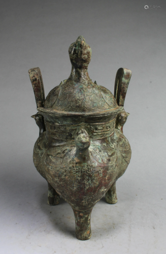 Chinese Bronze Tripod incense Burner