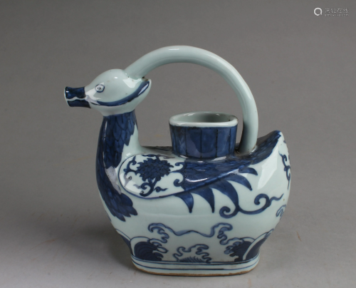 Chinese Blue & White Porcelain Ewer