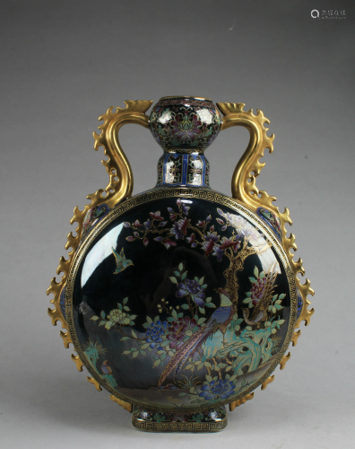 A Cloisonne MoonFlask Vase