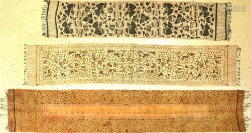 (3 Lots) Very Fine Indonesian 'Silk Batik- Textiles',
