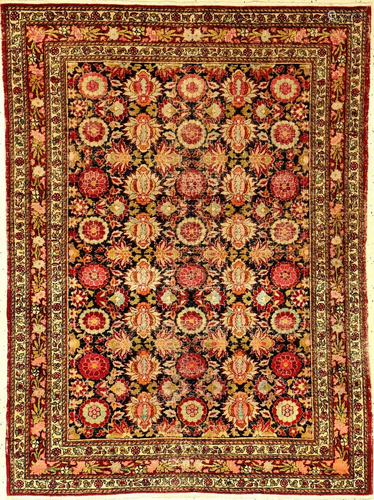 Rare Fine Isfahan Rug (Mina-Khani Design),