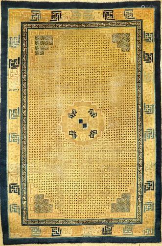 Early Yellow Ningxia 'Maize Field' Carpet (Qing