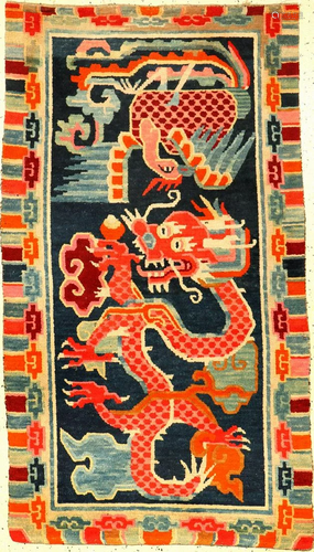 Tibetan Shigatse 'Khaden' Rug (Dragon & Phoe…